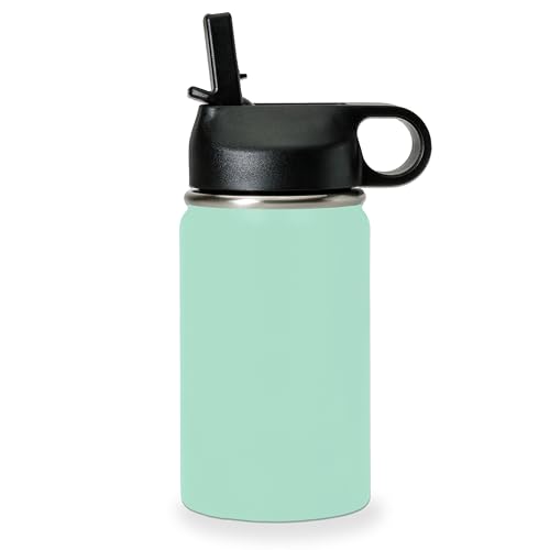 LaserGram Personalized 12oz Water Bottle, Horse (Teal) | Engraved Gift, Vacuum Insulated Stainless Steel, Flip-Top Straw Lid, Laser Engraved With Your Name - color: Teal, size: 12 Ounces