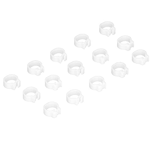 Zerodis 100PCS 8mm Leg Rings, Plastic Identification Bands for Pigeons, with Reusable Easy to Install for Poultry Dove Marking (White) - color: White