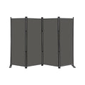 MAYOLIAH 4 Panel Room Divider Screen 6Ft Tall Foldable Privacy Dividers | The room divider is advised to use inside the room, NOT OUTDOORS in case it doesn't stand well under windy weather. - color: Grey, size: 4 Panel