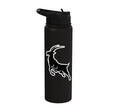 Sunset Wild Goat Capricorn Lover Gift Adult Men Women Kids Stainless Steel Insulated Water Bottle - color: Black