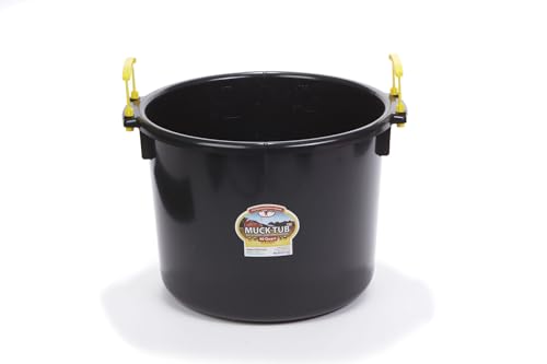 Little Giant® Plastic Muck Tub | Durable & Versatile Utility Bucket with Handles | Muck Bucket | Durable Handles | 40 Quart | Black - color: Black, size: 40 quart