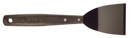 Hyde 8" Long-Handle Chisel Scraper, 3-inch Wide Angled Sharp Blade. Paint Removing, Flooring Scraper, Cabinet Scraper, Caulk Remover Tool, Removing Floor Tiles, Stripping Roofs