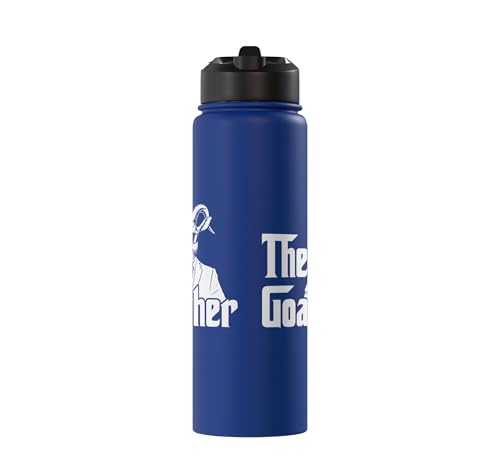 Funny Goat Gift for Men Women Kids Youth Girls Boys Mom Dad Stainless Steel Insulated Water Bottle - color: Royal Blue