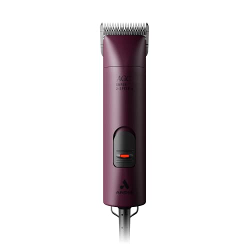 Andis Professional UltraEdge Super 2-Speed Detachable Blade Dog/Pet Clipper, Rotary Motor with Shatter-Proof Housing, Runs Calm & Silent, 14-feet Cord, for All Dog Coats & Breeds, 120 Volts, Burgundy | Rotary Motor with Shatter-Proof Housing, Runs Calm &