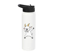 Dabbing Goat Kids Halloween Costume Cute Farm Animal Dab Stainless Steel Insulated Water Bottle - color: White
