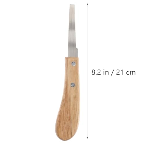 VANZACK 2Pcs Horse Hoof Trimmer Stainless Steel Horseshoe File Tool with Wooden Handle Portable Hoof Repair Tool for Cleaning Uneven Edges and Smoothing Surface