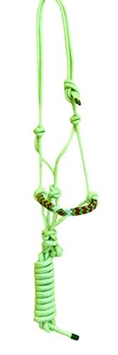 Majestic Ally Padded Beaded Nose Braided Rope Halter with 10' Matching Lead - Full (Lime Green) - color: Lime Green
