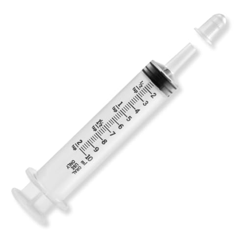Pack of 200, ONE-CARE 10ml Oral Syringe with Cap, Latex-free, 100 Oral Dispensers - 10ml, Prolonged Slip Tip, Uses include oral administration of medicine for infants, adults and animals - size: 10 ml Black Scale (Pack of 2)