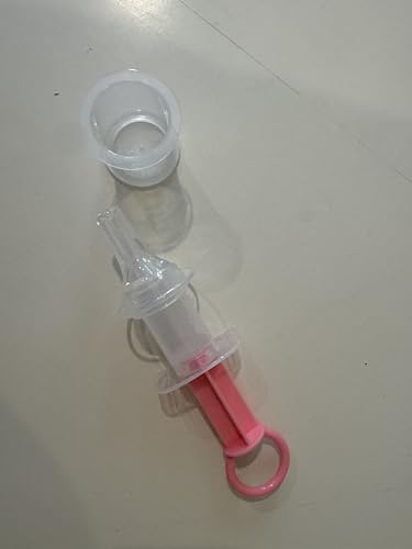 Baby Medicine Dropper Syringe with Ring Handle, Clear Plastic Easy Oral Medication Dispenser Toddler, Pink Blue White (Pink) - color: Pink