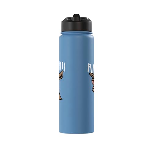 Goat Aaah Bleating Scream Animal Lover Farmer Men Women Kids Stainless Steel Insulated Water Bottle - color: Light Blue