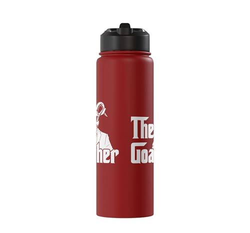 Funny Goat Gift for Men Women Kids Youth Girls Boys Mom Dad Stainless Steel Insulated Water Bottle - color: Red