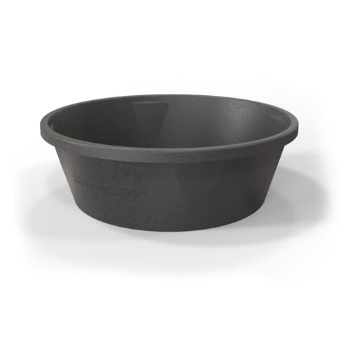 Red Barn 6.5 Gallon Rubber Feed Pan – Large Flexible Livestock Feed & Water Tub for Horses & Cattle – Heavy Duty Rubber Farm Utility Pan - size: 6.5 Gallon