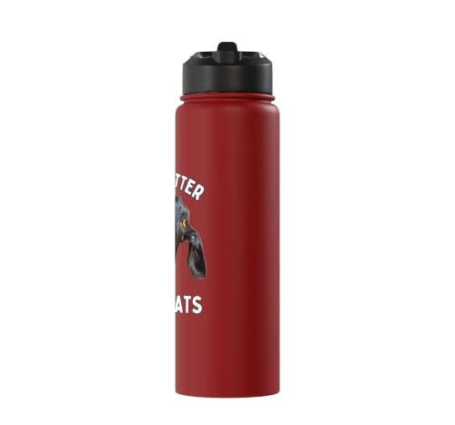 Funny Life is Better with Goats Whisperer Goat Lover Kids Stainless Steel Insulated Water Bottle - color: Red