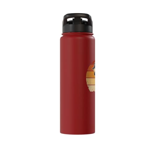 Dabbing Goat Funny Farm Animal Kids Retro Sunset Cool Stainless Steel Insulated Water Bottle - color: Red