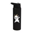 Dabbing Goat Kids Halloween Costume Cute Farm Animal Dab Stainless Steel Insulated Water Bottle - color: Black