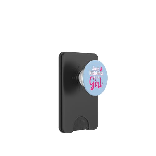 Just Kidding It's a Girl Pink Gender Reveal Party Supplies PopSockets PopWallet for MagSafe - style: Magnetic PopWallet