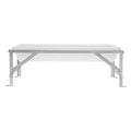 9.25 Gal Livestock Feed Trough with Stand, Heavy Duty Galvanized Steel Goat Feeder Trough for Sheep Horse Cattle, Raised Large Capacity Farm Animal Feeding Pan - color: Silver+White