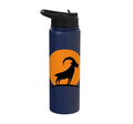 Sunset Wild Goat Capricorn Lover Gift Adult Men Women Kids Stainless Steel Insulated Water Bottle - color: Navy Blue