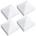 VIVIDA 5" x 5" Vinyl Fence Post Caps, White PVC Fence Post Caps, 4 Pack | Actual 5" x 5", Pyramid PVC Post Caps, Waterproof Deck Top Cover, For Vinyl Fence, Lamp, Deck, Mailbox - size: 5" x 5" (4 PCS)