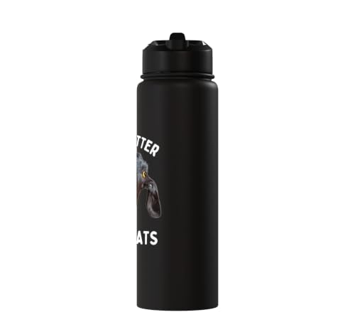 Funny Life is Better with Goats Whisperer Goat Lover Kids Stainless Steel Insulated Water Bottle - color: Black