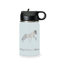 LaserGram Personalized 12oz Water Bottle, Horse (Light Blue) | Engraved Gift, Vacuum Insulated Stainless Steel, Flip-Top Straw Lid, Laser Engraved With Your Name - color: Light Blue, size: 12 Ounces