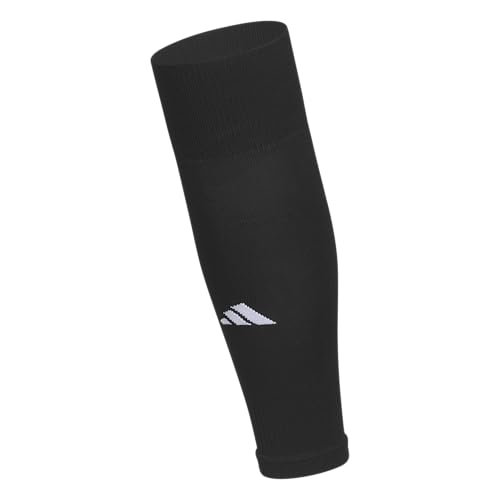 adidas Unisex Metro Soccer Socks or Calf Sleeves (1 Pair) Over-the-Calf | Unisex, 1-Pack, Cushioned Impact Zones, Moisture-Wicking, Calf Compression, Versatile Layering, Game & Practice Ready - color: Black/White/Calf Sleeve, size: Large, style: Calf Slee