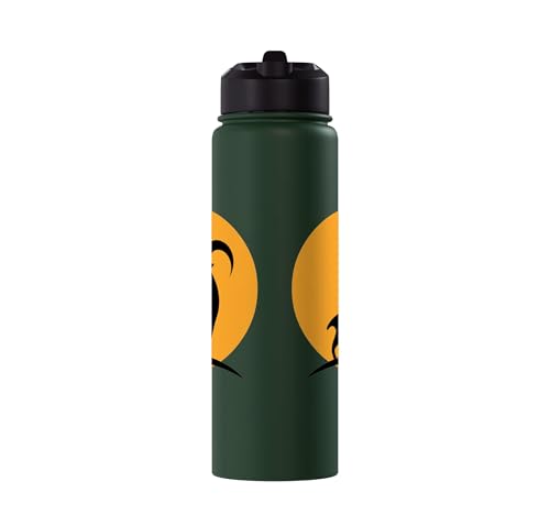 Sunset Wild Goat Capricorn Lover Gift Adult Men Women Kids Stainless Steel Insulated Water Bottle - color: Dark Green