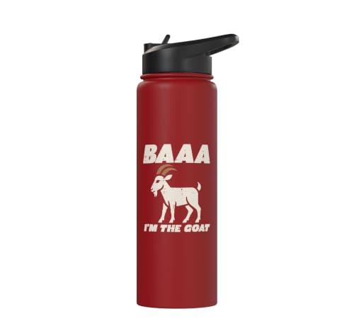 Halloween Baaa Im The Goat Funny Costume Men Women Kids Stainless Steel Insulated Water Bottle - color: Red
