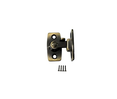 Heavy Forged Solid Brass Door Latch, 90 Degree Right Angle Door Latch Buckle for Doors & Windows, Small, 1.75", Antique Brass, 1 Pack, Made in Taiwan - color: Antique Brass-1.75", size: 1 Pack