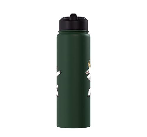 Dabbing Goat Kids Halloween Costume Cute Farm Animal Dab Stainless Steel Insulated Water Bottle - color: Dark Green