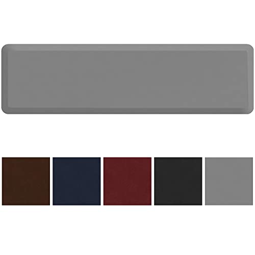 NewLife by GelPro Anti-Fatigue Nonslip 1/2" Thick Hard Floor Utility Mat for Garage, Patio and Kitchen, 20" x 72", Leather Grain Grey - color: Leather Grain Grey