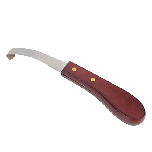 Horse Hoof Knifes for Farrier Tools, Double-Edged Stainless Steel Hoof Trimming Knife with Ergonomic Wooden Handle for Horses, Goats, Sheep Hoof Care
