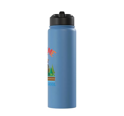 Welcome Back To School Cute Goat Student Boys Girls Kids Stainless Steel Insulated Water Bottle - color: Light Blue