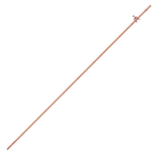 GOUNENGNAIL- 4' Grounding Rod - 3/8" Copper Ground Rod with Wire Clamp | Great for Electric Fences, Antennas,Satellite Dishes,and other Grounding Needs (1, 3/8''x4')