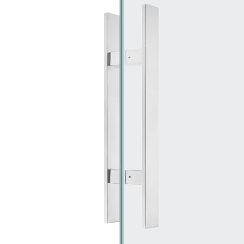 17 Inches Long 304 Stainless Steel Door Handle，Brushed Process Heavy-Duty Commercial Modern Door Pull Handle, for Doors with a Thickness of 12 mm, Silver