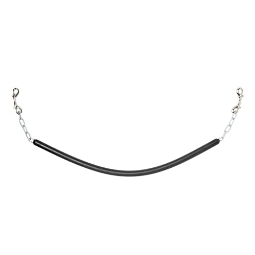 SmartEquine Stall Chain, 45.5" Long, Black | Stall Area Fence Gate Hardware | Standard Size | Features 2 Double-Ended Snaps | 1" Wide Rubber