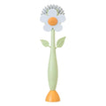 Vigar Florganic Dish Brush with Handle and Built-in Stand, Multicolor | Daisy-Shaped Kitchen Scrub Brush, Dishes and Sink Cleaning, Non-Stick Safe Soft Nylon Bristles, Dishwasher Safe