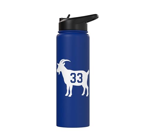 Goat 33 Kids Farm Animal Number Sports Barnyard Stainless Steel Insulated Water Bottle - color: Royal Blue