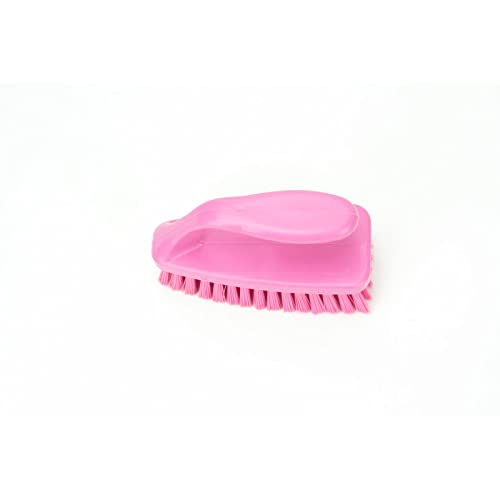 SPARTA Scrub Brush with Iron Shaped Handle and Stiff Bristles, Heavy Duty Scrubber Brush for Kitchen, Bathroom, Shower, Tile, Sink, Carpet and Bakepans, Polypropylene, 6 Inches, Pink, (Pack of 6) - color: Pink, size: 6 Inches (Pack of 6)