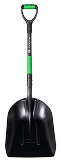 Hooyman Scoop Shovel with Lightweight Aluminum Head Construction, Ergonomic No-Slip H-Grip, D Handle, and Fiberglass Core for Moving Feed, Gardening, Land Management, Yardwork, Farming, and Outdoors - style: Scoop Shovel