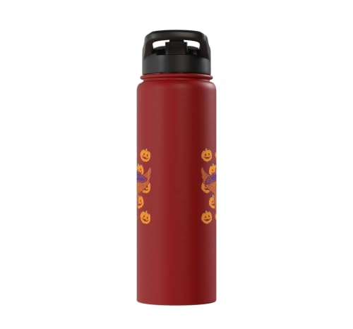 Halloween Goat Pumpkin Farm Animal Costume Men Women Kids Stainless Steel Insulated Water Bottle - color: Red