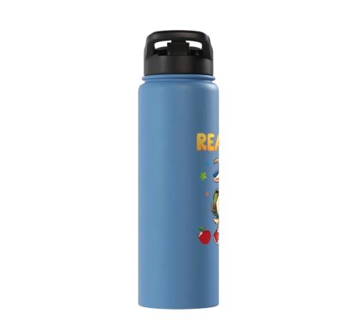 Ready To Learn Goat Student Back To School Kids Boy Girl Stainless Steel Insulated Water Bottle - color: Light Blue