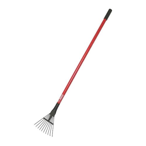 Shrub Rake – Small Rake with Tempered Steel Tines & Fiberglass Handle for Tight Spaces, Gardening Tool for Leaves and Debris in Beds, Lightweight Yard Tool - 100% Made in The USA, 54-Inch - size: Regular_Handle