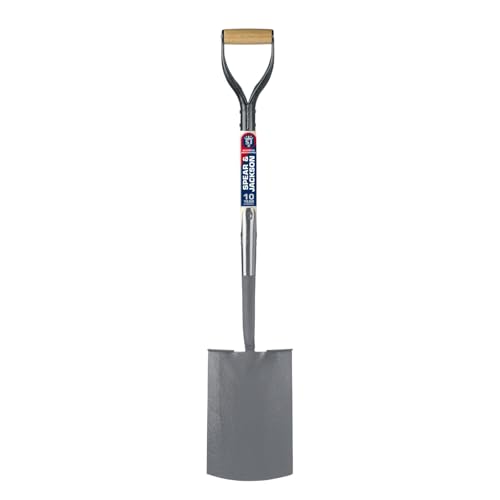 Spear & Jackson Neverbend Professional Treaded Digging Spade – Heavy-Duty Forged Carbon Steel Garden Spade for Tough Soil and Precision Digging - style: Treaded Digging Spade