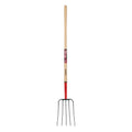 Truper Tru Pro 5-Tine Manure Fork, 54-Inch Premium White Ash Wood Handle, Forged Steel Head, Heavy-Duty Agricultural & Farm Tool (Model BPJ-5E / 30314)