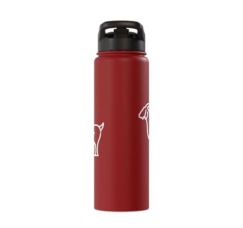 Goat Pocket Cute Farm Animal Boys Girls Kids Youth Women Men Stainless Steel Insulated Water Bottle - color: Red