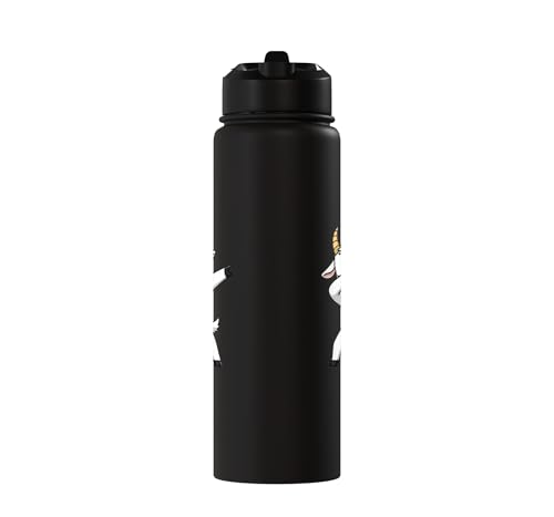 Dabbing Goat Kids Halloween Costume Cute Farm Animal Dab Stainless Steel Insulated Water Bottle - color: Black
