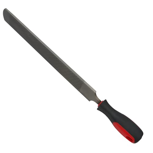 Double-Sided Hoof Rasp, 18 Inch Farrier File Tool with Ergonomic Rubber Handle, Carbon Steel Horseshoe File for Trimming Horse Goat Cow Donkey Hooves – Heavy-Duty Animal Hoof Care Tool - size: 18''