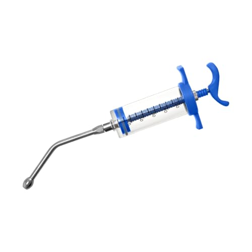 50 mL Reusable Feeding Syringes with 2 Nozzles, 1 Pack | Adjustable Medicine Doser and Drench Gun for Newborn Pets, Goats, Lambs, Pigs, Dogs, Cats, Birds and Other Small Animals - size: 50ml(1-Pack)
