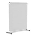 Steel-AID 50-inch Rolling Privacy Room Divider - Freestanding Office Wall Partition with Non See-Through Blackout Screen - Sturdy & Durable Iron Frame - Rolling Wheels - Black, White, Gray & Blue - color: White